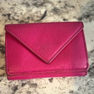 Balenciaga Vibrant Pink Leather Wallet